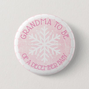 Oma om Pink Winter December Baby Button te worden