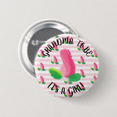 Oma om Rosebud Roze Baby shower Button te zijn (Voorkant /achterkant)