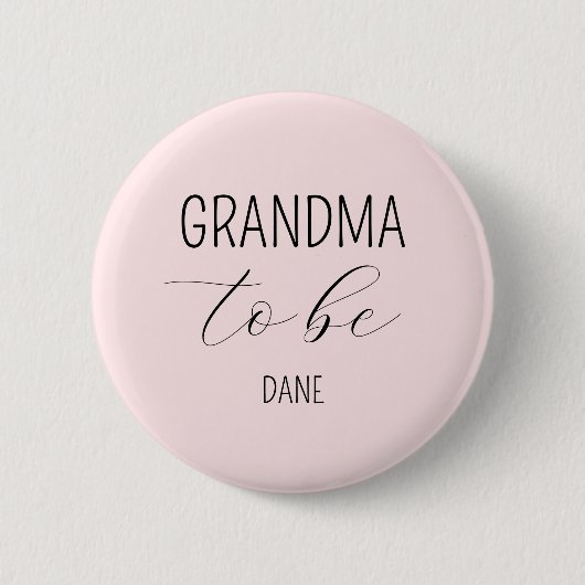 Oma om roze Baby shower Button te zijn (Voorkant)