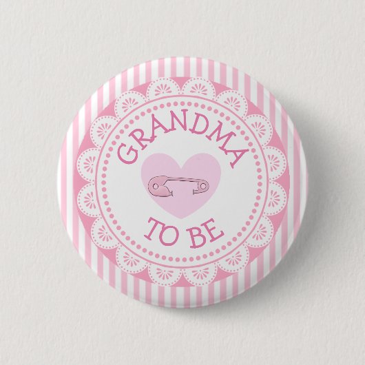 Oma om roze Baby shower Button te zijn (Voorkant)