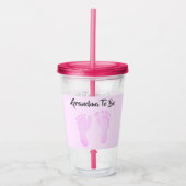 Oma om roze Baby voetafdrukken te zijn Aankondigin Acryl Drinkbeker (Voorkant)