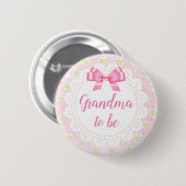 Oma om Roze Daisies Baby shower Button te zijn (Voorkant /achterkant)