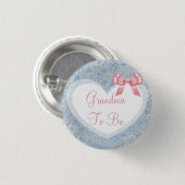 Oma om roze en blauwe Baby shower Button te zijn (Voorkant /achterkant)