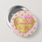 Oma om roze en gouden Baby shower Button te zijn (Voorkant /achterkant)
