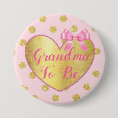 Oma om roze en gouden Baby shower Button te zijn (Voorkant)