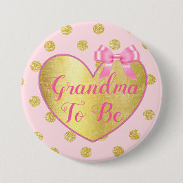 Oma om roze en gouden Baby shower Button te zijn