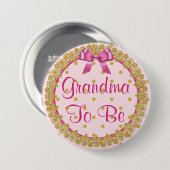 Oma om roze en gouden Baby shower Button te zijn (Voorkant /achterkant)