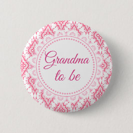 Oma om Roze Lacey Baby shower Button te zijn
