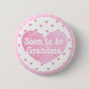 Oma om roze voetafdrukken te zijn Button Baby show