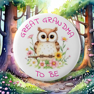 Oma om te zijn Baby shower van Woodland Ronde Button 5,7 Cm