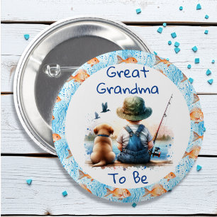 Oma om te zijn   Gevist Baby shower Ronde Button 5,7 Cm