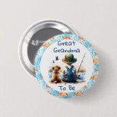 Oma om te zijn | Gevist Baby shower Ronde Button 5,7 Cm (Voorkant /achterkant)