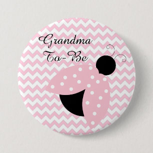 "Oma om te zijn" Roze Button van Baby shower met L