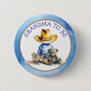 Oma om van een Lil' Cowboy te zijn   BABY SHOWER Ronde Button 5,7 Cm