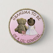 Oma om van een Lil' Cowgirl Baby shower Button te  (Voorkant)