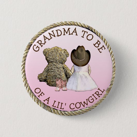 Oma om van een Lil' Cowgirl Baby shower Button te  (Voorkant)