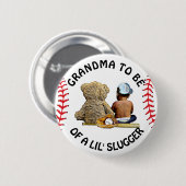 Oma om van een Lil Slugger Baby shower Button te z (Voorkant /achterkant)