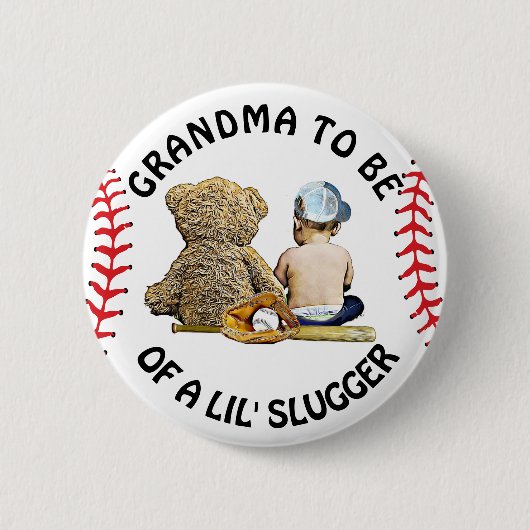 Oma om van een Lil Slugger Baby shower Button te z (Voorkant)