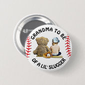 Oma om van een Lil Slugger Baby shower Button te z (Voorkant /achterkant)