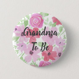 Oma om Waterverf te zijn Floral Baby shower Ronde Button 5,7 Cm
