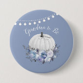 Oma om wit pompoenblauw Baby shower te zijn Ronde Button 7,6 Cm (Voorkant)