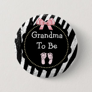 Oma om Zebra te zijn Print Baby shower Ronde Button 5,7 Cm