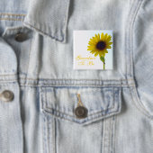 Oma om zonnebloem te zijn vierkante button 5,1 cm (In situ)