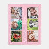 Oma Oma Definitie Fotocollage Roze Fleece Deken (Voorkant)