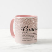 Oma Oma Definitie Roze Goud Glitters Mok (Voorkant links)