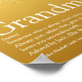 Oma, oma, Glitter Goud Glitter Poster (Hoek)