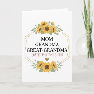 Oma Oma Grootmoeder Bloemige Familie Trots  Kaart