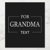 Oma Oma Oma Verjaardag Gepersonaliseerde Gift Wijn Etiket (Enkel label)