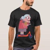 oma oma scooter grootmoeder grappig nieuwe grootmo t-shirt (Voorkant)