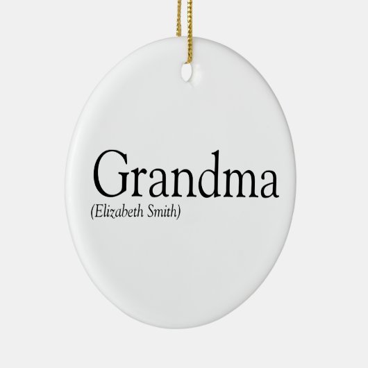 Oma Oma Zwart en Wit Pret Keramisch Ornament (Rechts)