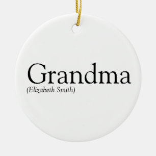 Oma Oma Zwart en Wit Pret Keramisch Ornament
