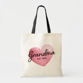 Oma Onthult Jaar Waterverf Hart Tote Bag (Voorkant)