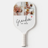 Oma ontwikkelde modern schrift 3 foto pickleball paddle (Achterkant)