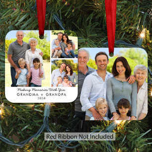 Oma Opa 4 Foto Grootouders Kerstmis Metalen Ornament
