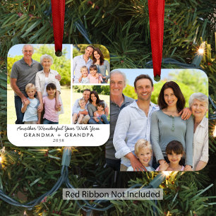 Oma Opa 4 Foto Grootouders Kerstmis Metalen Ornament