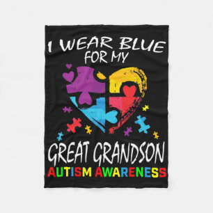 Oma Opa Blauw Voor Mijn Achterkleinzoon Autisme Fleece Deken