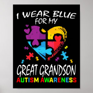 Oma Opa Blauw Voor Mijn Oudere Kleinzoon Autisme  Poster