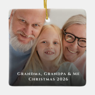 Oma Opa en Mij Foto Kerstmis Keramisch Ornament