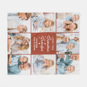 Oma Opa Gepersonaliseerde Terracotta 8 Afbeelding Fleece Deken (Voorkant (Horizontaal))