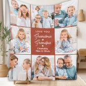 Oma Opa Gepersonaliseerde Terracotta 8 Afbeelding Fleece Deken