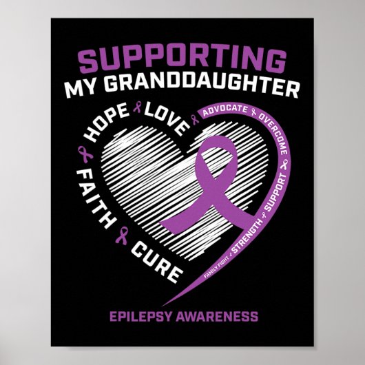 Oma Opa Gift Paarse Kleindochter Epilepsie Poster (Voorkant)