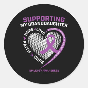 Oma Opa Gift Paarse Kleindochter Epilepsie Ronde Sticker