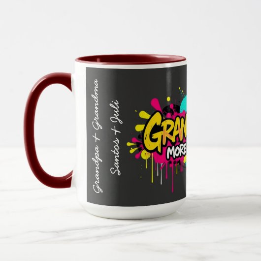 Oma/opa Graffiti - gepersonaliseerde Oma/opa-dag Mok (Links)