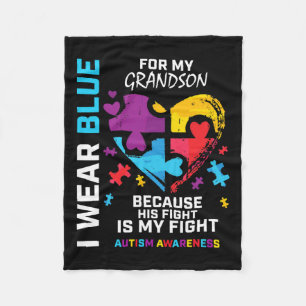 Oma opa ik Draag blauw voor mijn kleinzoon autisme Fleece Deken