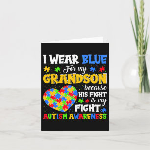 Oma opa ik Draag blauw voor mijn kleinzoon autisme Kaart