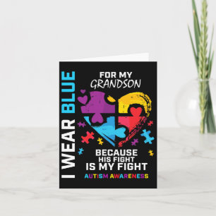 Oma opa ik Draag blauw voor mijn kleinzoon autisme Kaart